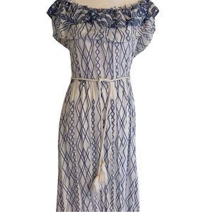 Blue and White Maxi Dress by Dress Day